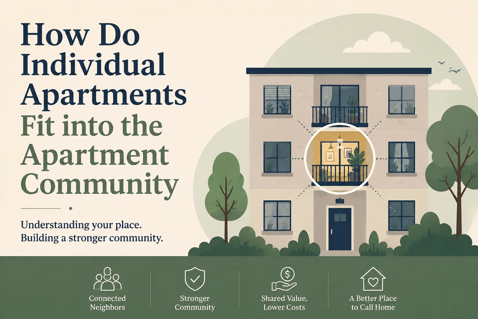 How do individual apartments fit into the apartment community