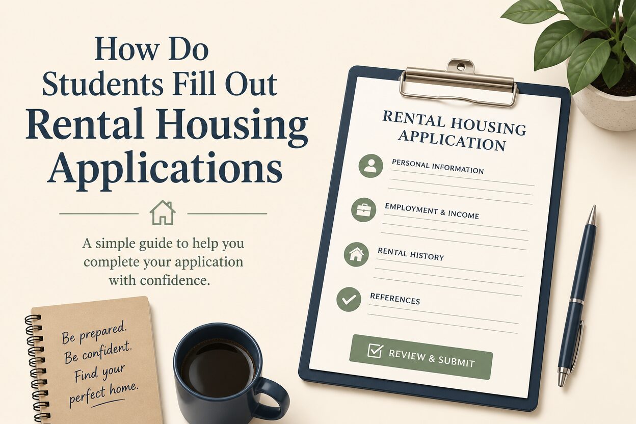 How do students fill out rental housing applications