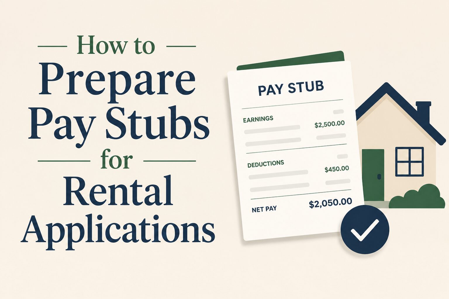 How to prepare pay stubs for rental applications