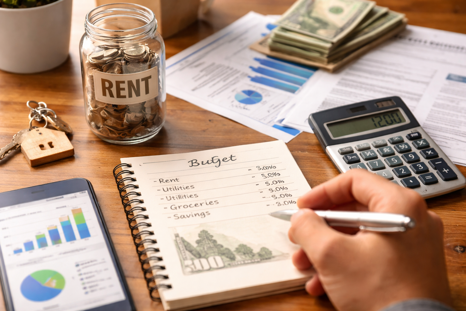 Rental housing budgeting and rent savings - Illustration