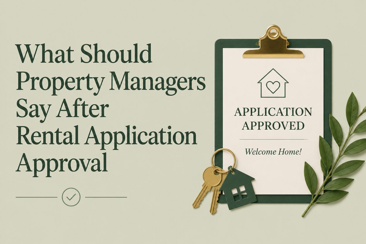 What should property managers say after rental application approval