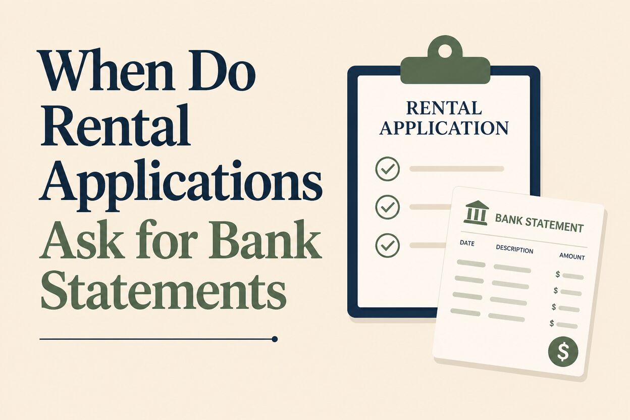 When do rental applications ask for bank statements
