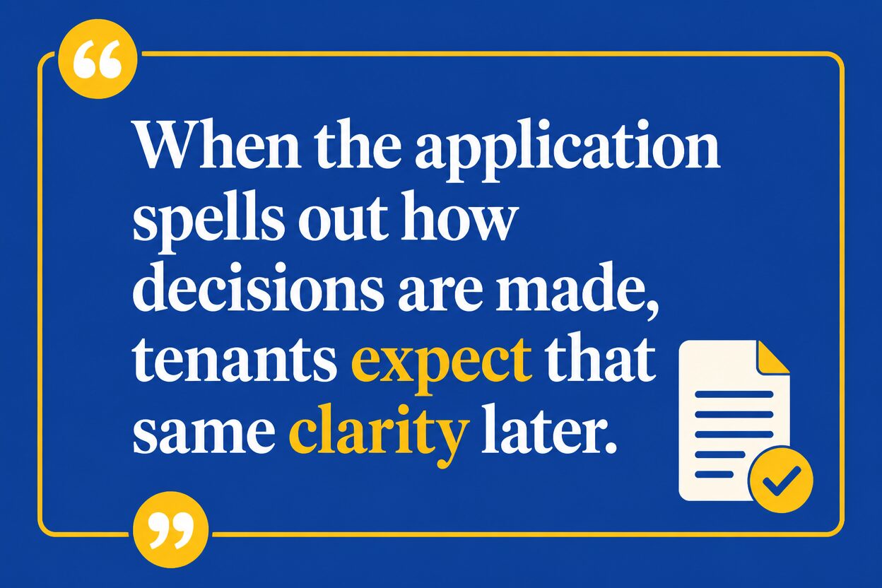 Key insight about Why transparent rental applications improve tenant retention